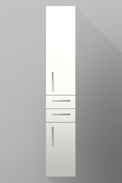 Badezimmer Hochschrank, Unten 1 Tür, 2 Schubladen, 1 Tür Oben, Seitenschrank H/B/T[180cm /Variabel]