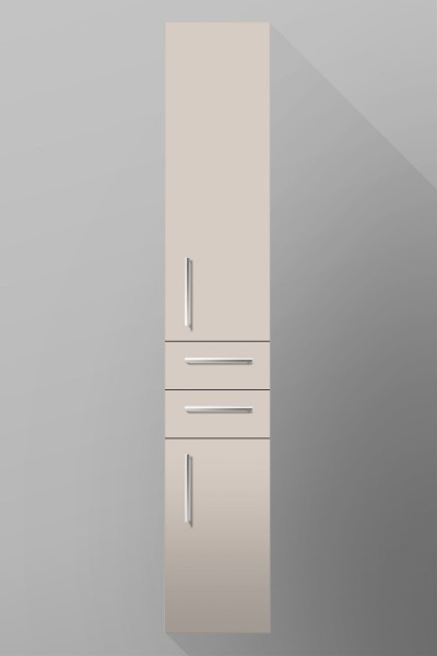 Badezimmer Hochschrank, Unten 1 Tür, 2 Schubladen, 1 Tür Oben, Seitenschrank H/B/T[180cm /Variabel]