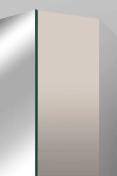 Spiegelschrank Bad, Breite 80 cm, Türen doppel verspiegelt inkl. LED-Leuchte Veneo